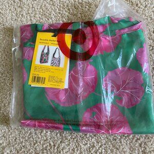 NWT DVF x Target Poppy/Geranium Leaf Pink/Green Reversible Bag